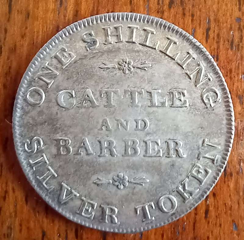 1811 York silver 1 Shilling token Castle & Barber - price reduced!