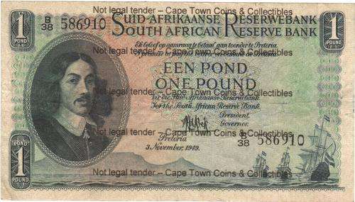 South Africa 1 Pound 1949 De Kock