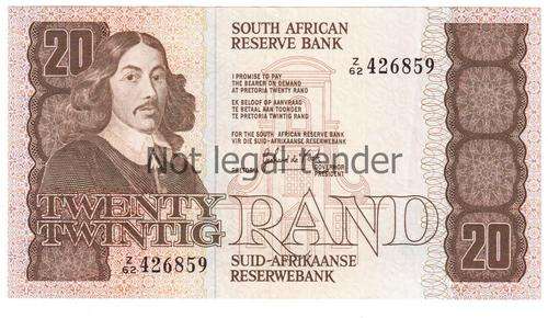 South Africa R20 G De Kock UNC Replacement note Z62