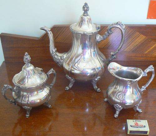 Vintage silver plated tea set, set of 3