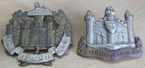 2 badges Cambridgeshire & Essex regiments