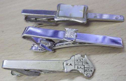 3 old tie clips - as per photo