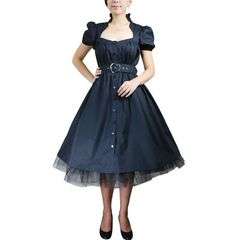 Black Belted Ruffled Dress
