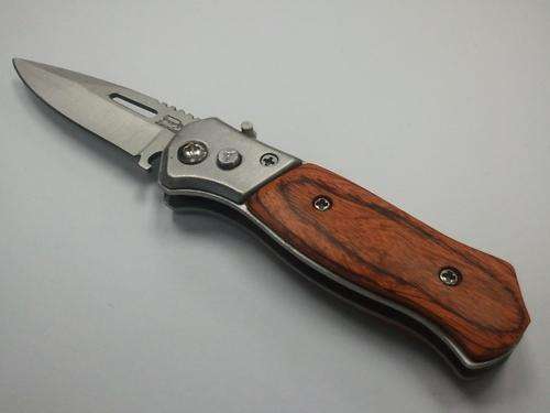 Wooden Handle Flick Knife brown