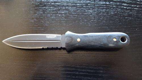 takedown double edged boot knife black