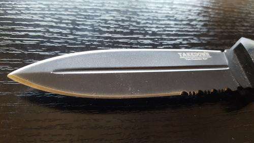 takedown double edged boot knife black