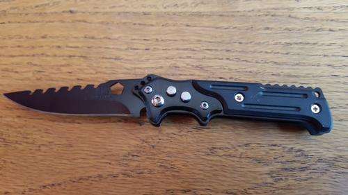 Black Hawk Flick Knife push button with led light