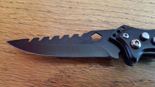 Black Hawk Flick Knife push button with led light