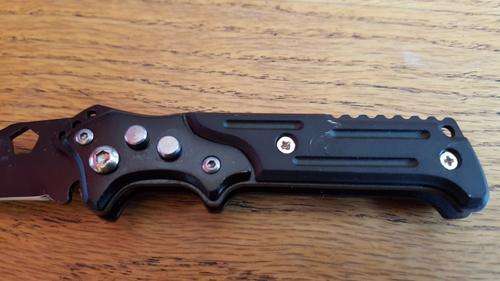 Black Hawk Flick Knife push button with led light