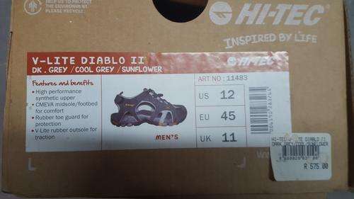 Hi-Tec V-Lite Diablo II Dark grey/cool grey/sunflower Mens UK11