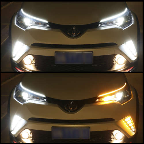 2 x 60cm Ultra Thin Double Color LED Strip DRL Flowing Turn Signal Light