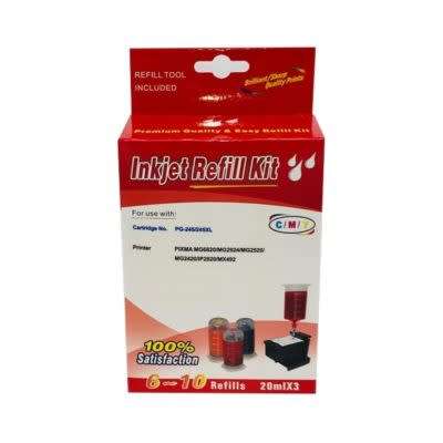Canon 446 / 446XL / 441 / 441XL Colour refill kit. 3 - 6 refills - Easy to use