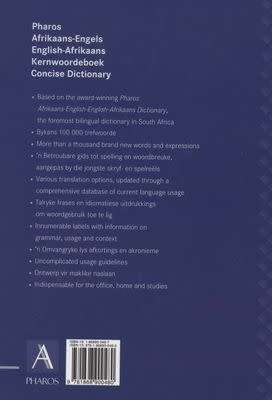 Kern-Woordeboek Afrikaans-English. Concise Dictionary English-Afrikaans. Pharos.