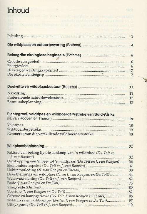 WILDPLAASBESTUUR - J. du P. Bothma (Red). Toestand:  Byna nuut.