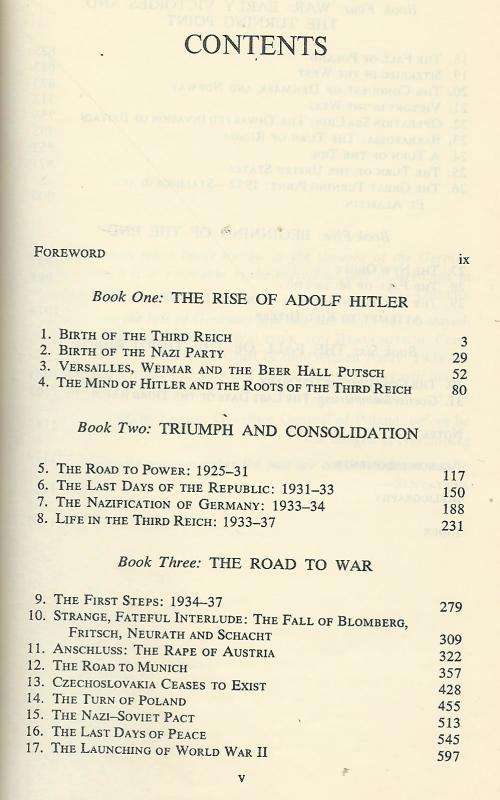 The Rise and Fall of the Third Reich - William L Shirer.  Hardcover.