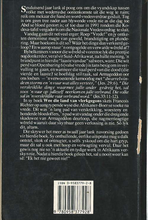Wee die Land van Vlerkgegons - Francois Richter. 1ste uitg, 1993. SKAARS!!