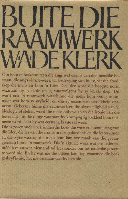 Buite die Raamwerk - W.A. de Klerk.