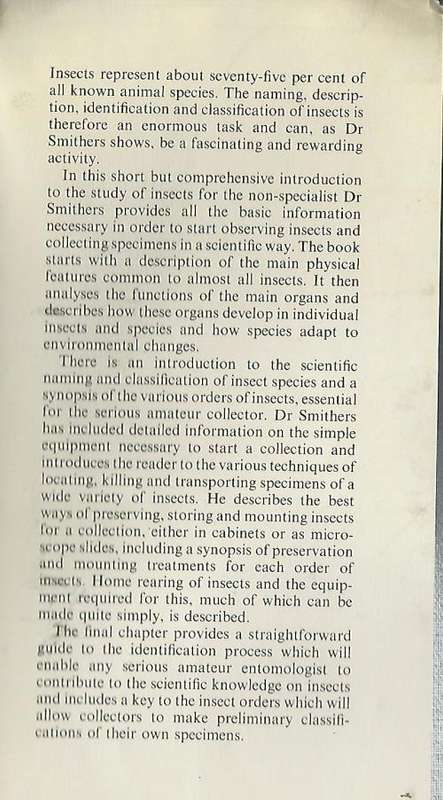 Handbook of Insect Collecting - Courtney Smithers (Etymology).