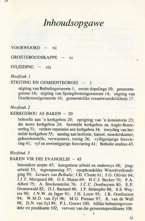 'n Baken vir Bethulie - Dr I.L Ferreira. NG Kerk. 1988.