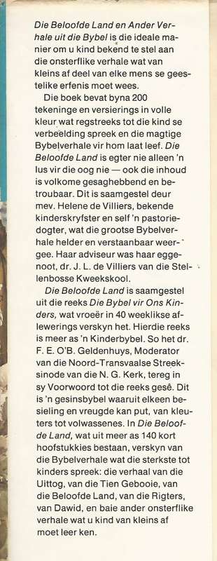 Die Beloofde Land. Helene de Villiers.