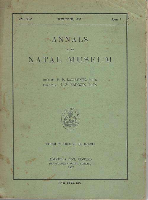 Annals of the Natal Museum. 1957. RARE.