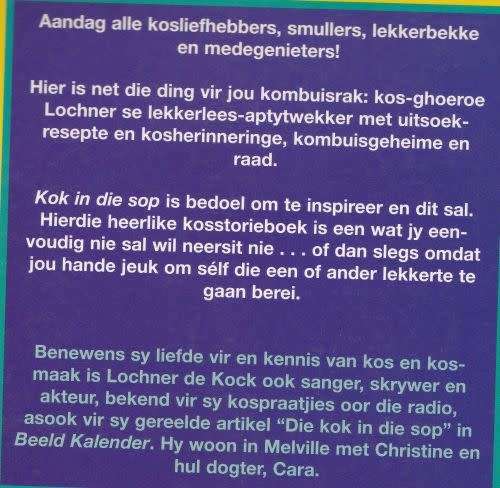 Kok in die Sop - Lochner de Kock. Toestand: Uitstekend.