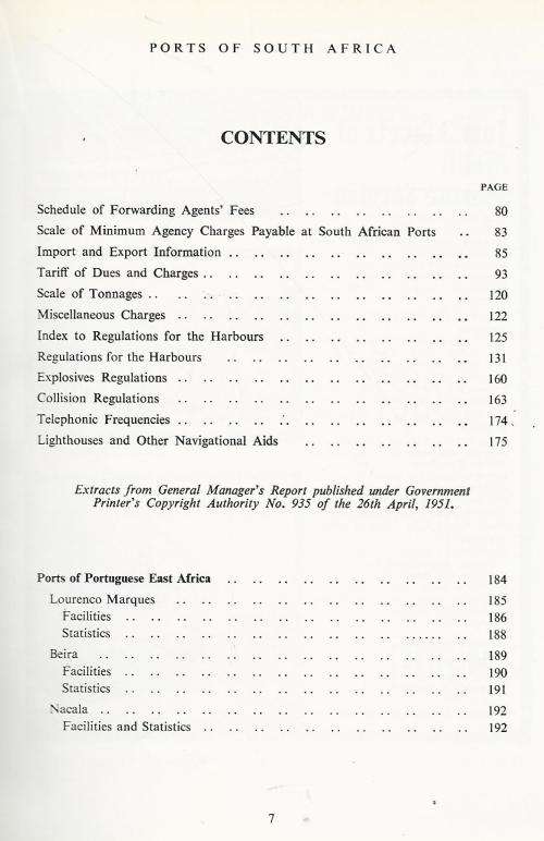 Ports of South Africa. 1966. Incl Portuguese East Africa