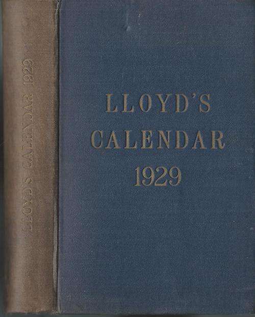 Lloyd`s (shipping line) Calendar 1929. Rare!