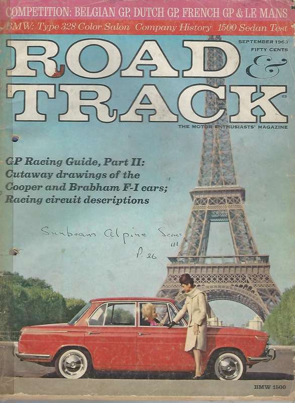 2 Road and Track. Magazines. June 1966 & Sept 1963. Price is for both.