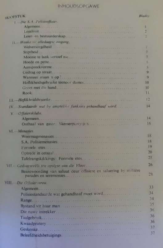 Gedragswenke vir Offisiere van die S.A. Polisie. Skaars!