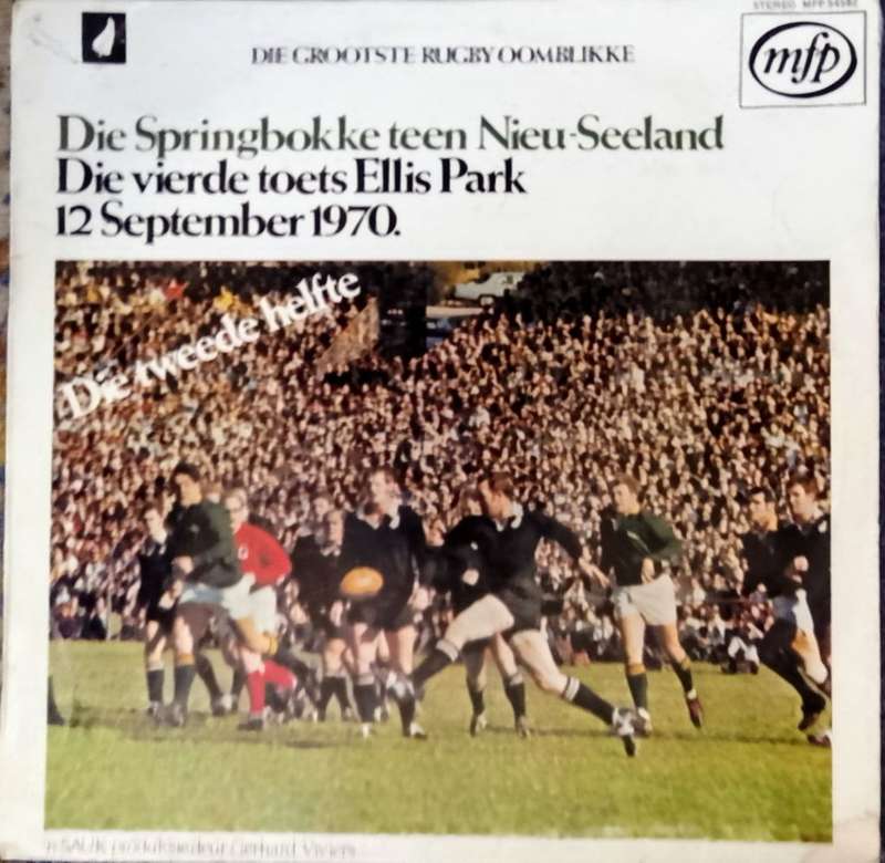 Springbokke teen Nieu-Seeland. 4de Toets - 1ste en 2de Helfte. Rugby. 2 LP Plate .