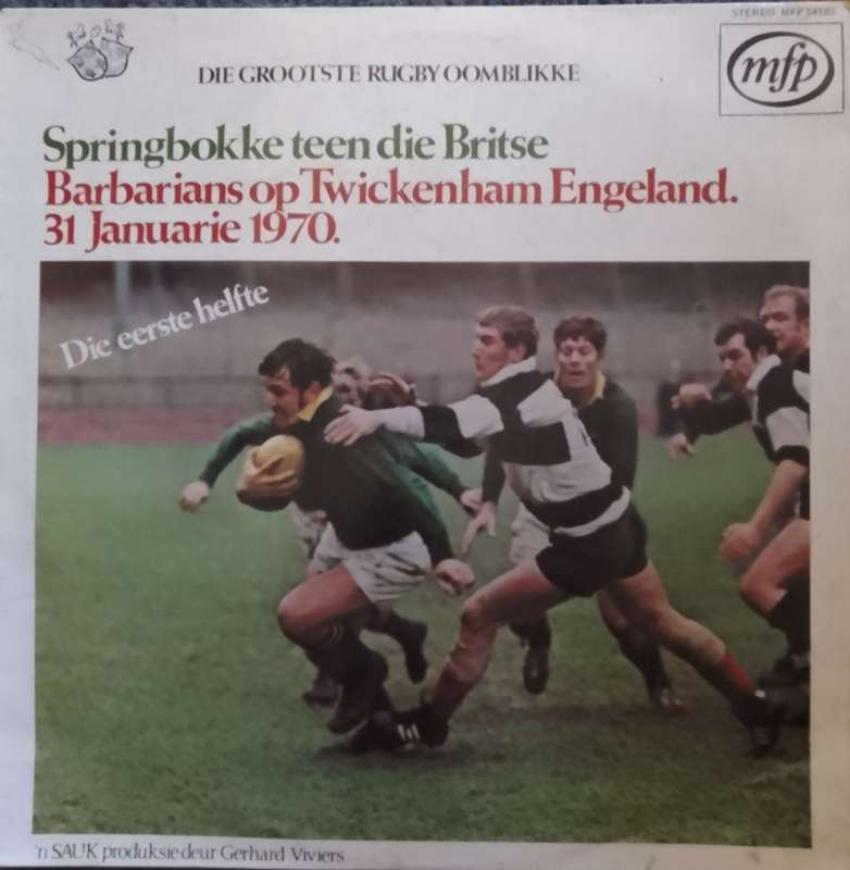 Springbokke teen Britse Barbarians. Twickenham. 1970. 2 LP`s. Rugby.