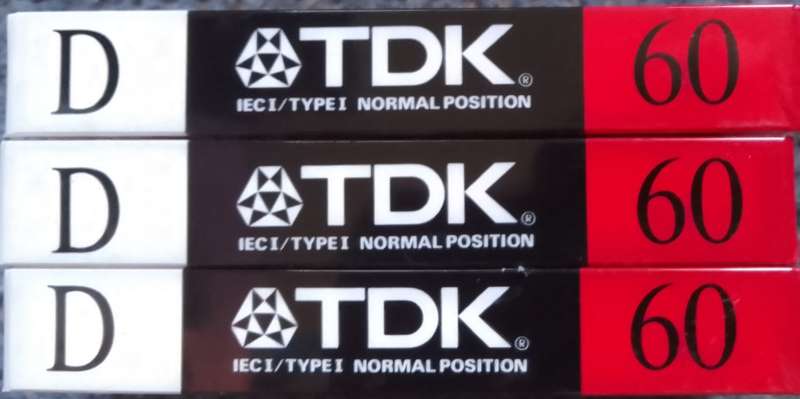 TDK D60 Blank Cassette tape (new - still in packaging). 3 Available.