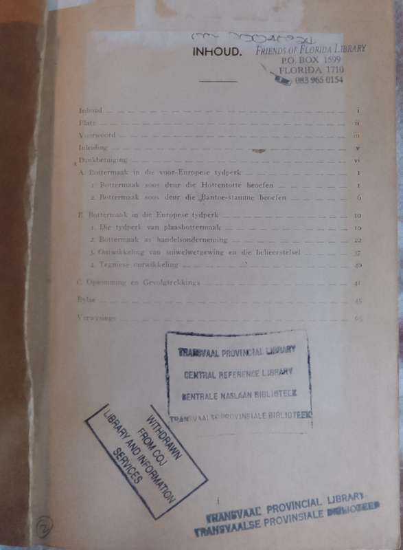 Die Geskiedenis van Bottermaak in Suid-Afrika. CW Abbott. 1949. SKAARS!