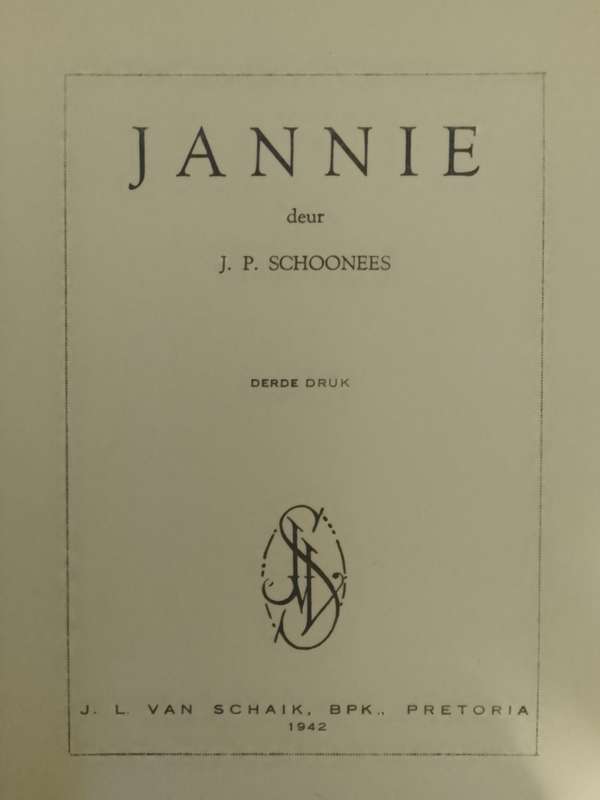 Jannie - P.C. Schoonees. Deur J.P. Schoonees. 1942.