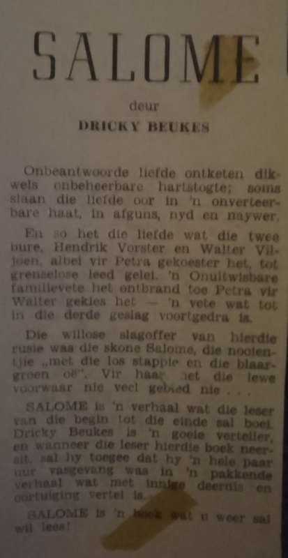 Salome - Dricky Beukes.