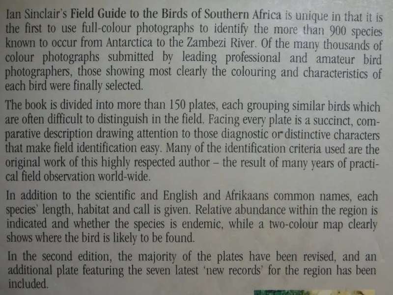 Field Guide to the Birds of Southern Africa. Ian Sinclair.