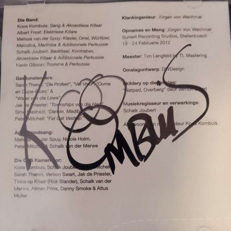 Koos Kombuis. Dertien. CD. Geteken.