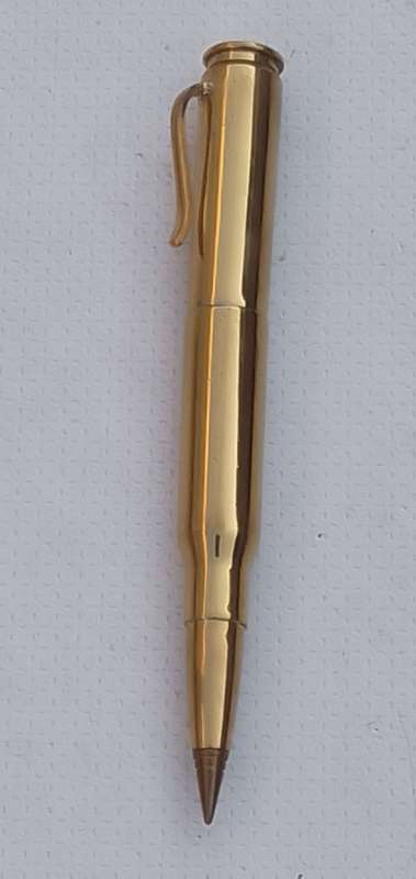 Vintage Pen made of Rifle cartrige (bullet casings).