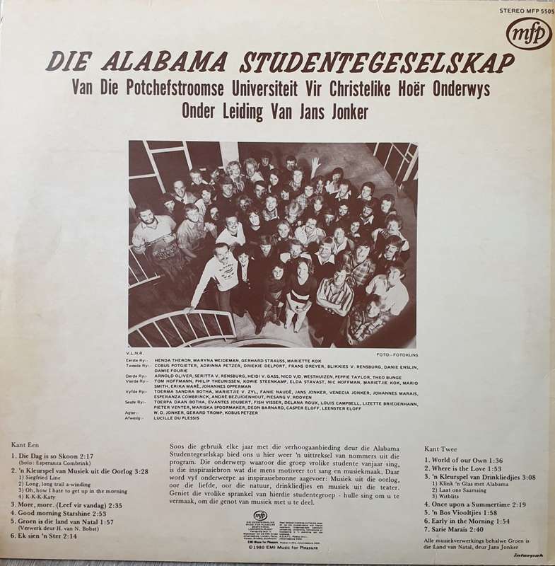 Alabama. Se dit met `n Lied. 1980. Langspeel Plaat.