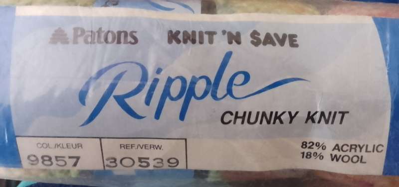 Ripple Chunky Knitting Wool. 10 Bales (50g each).  Price per bale.