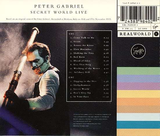 Peter Gabriel. Secret World Live. 2-CD, UK import.