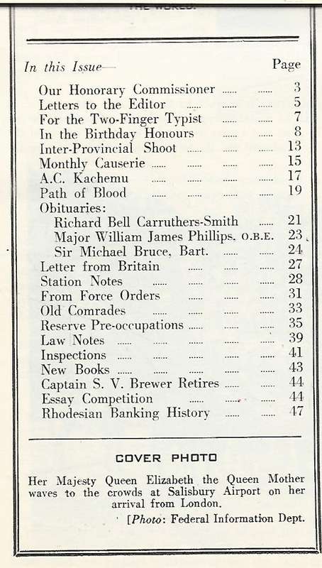 The Outpost. No.7. Vol XXXV.  Jul 1957. BSAP. Rhodesia.
