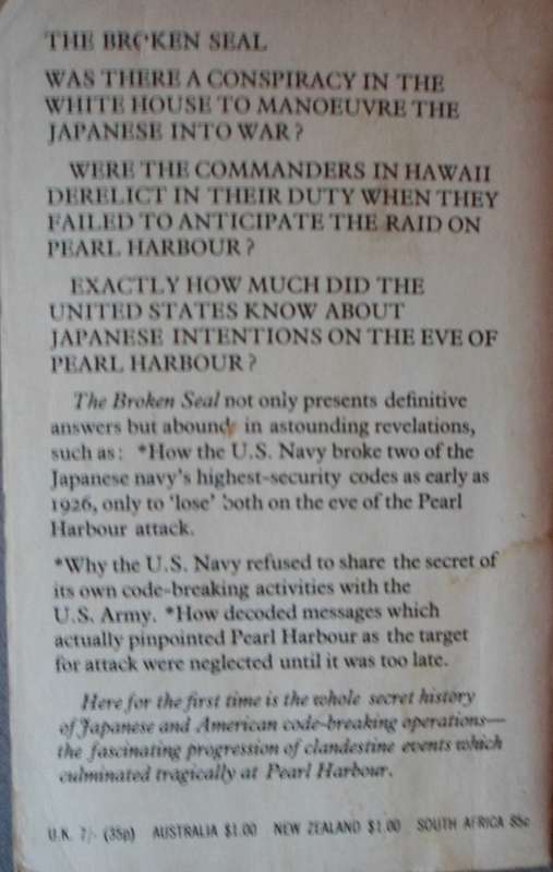 The Broken Seal - L. Farago. Pearl Harbour.