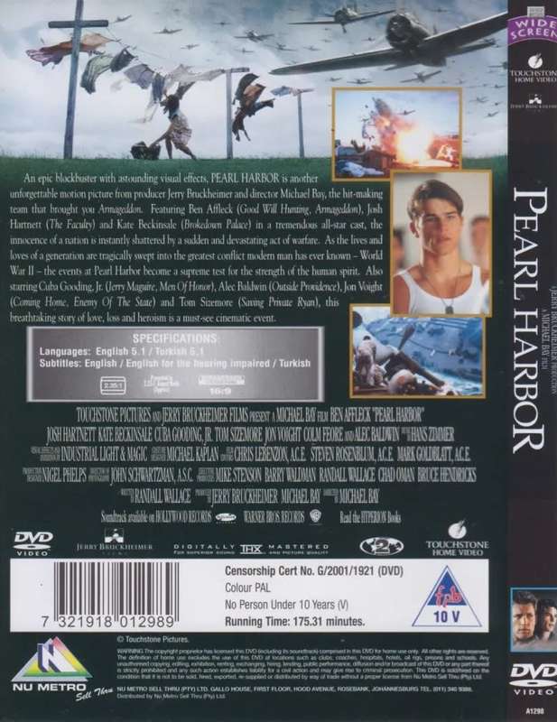 Pearl Harbour. DVD.