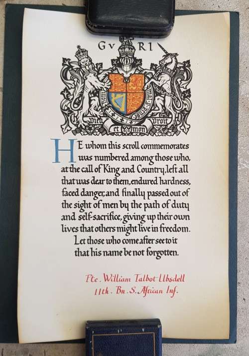 Original WWI Death Scroll and related documents