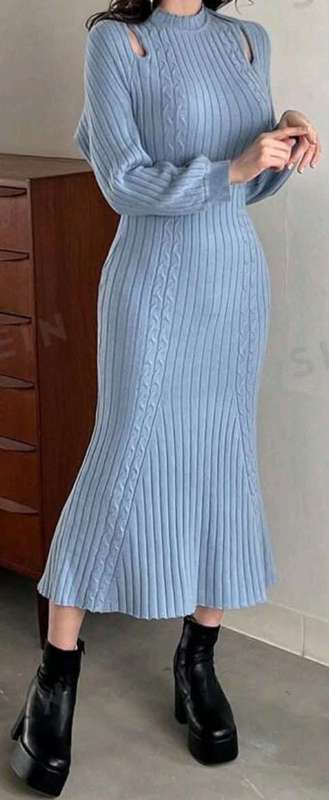 Unique Design Knitted Dress  Size XL