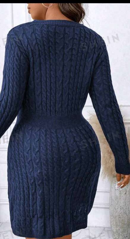 Plus Size Hollow Out Knitted Dress Size 3XL (22)