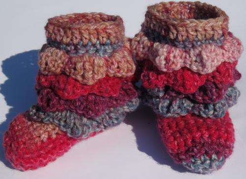 Hand crocheted  booties - Berry booties