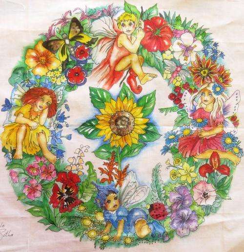 Fairy embroidery clock face